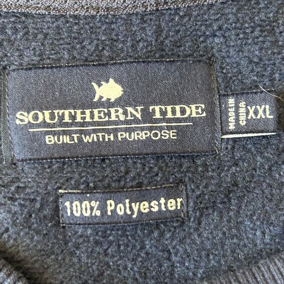 Southern Tide Men's Samson Peak Bomber Jacket Fleece XXL Blue Full Zip Preppy - Picture 8 of 8